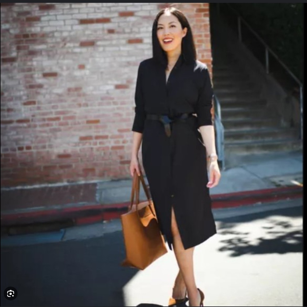 NWT Athleta Black Urbanite Long Sleeve Shirt  Dress XL XLT